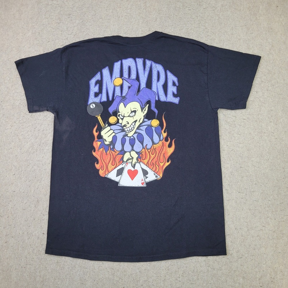 Empyre T Shirt‎ Mens L Graphic Jester Cards Fire Short Sleeve Distressed